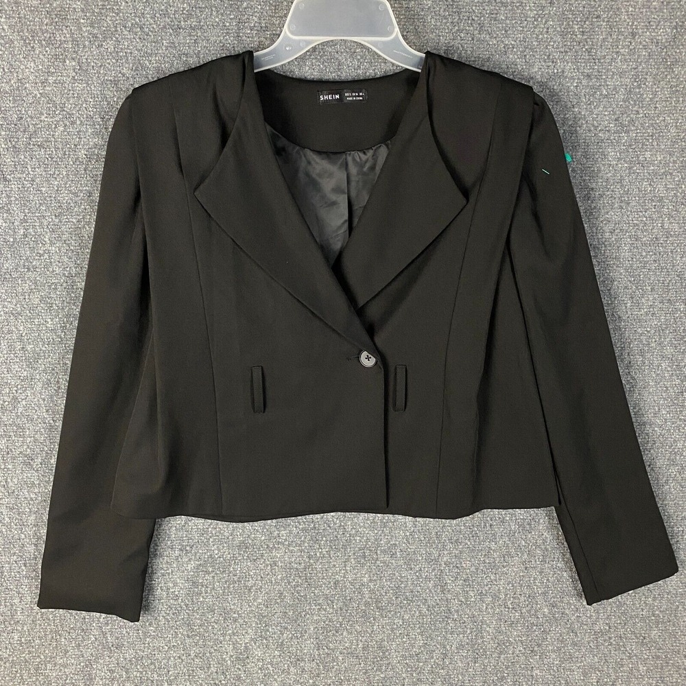 Shein Blazer Coat Women's Size 4 Black Long Sleeve Adults
